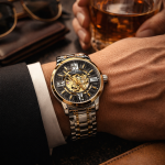 KHRIST Premium Fully Automatic Mechanical Analog Watch for Men | Exposed Working Gears Dial & Transparent Case Back | Precision Engineering, Luxury Craftsmanship & Timeless Elegance