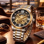 KHRIST Premium Fully Automatic Mechanical Analog Watch for Men | Exposed Working Gears Dial & Transparent Case Back | Precision Engineering, Luxury Craftsmanship & Timeless Elegance