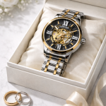 KHRIST Premium Fully Automatic Mechanical Analog Watch for Men | Exposed Working Gears Dial & Transparent Case Back | Precision Engineering, Luxury Craftsmanship & Timeless Elegance