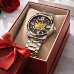 KHRIST Premium Fully Automatic Mechanical Analog Watch for Men | Exposed Working Gears Dial & Transparent Case Back | Precision Engineering, Luxury Craftsmanship & Timeless Elegance