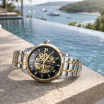 FORSINING Fully Automatic Mechanical Watch for Men | Open-Heart Working Gears Dial, Transparent Case Back | Battery Required Just Shake & Wear