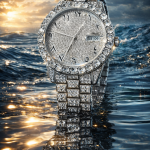 KHRIST Luxury Gold-Tone Crystal-Studded Analog Watch for Men | Diamond-Style Dial & Bracelet | Elegant Party & Occasion Wear Timepiece