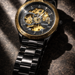 FORSINING Fully Automatic Mechanical Watch for Men | Open-Heart Working Gears Dial, Transparent Case Back | Battery Required Just Shake & Wear