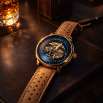 KHRIST Premium Fully Automatic Mechanical Analog Watch for Men | Exposed Working Gears Dial & Transparent Case Back | Precision Engineering, Luxury Craftsmanship & Timeless Elegance