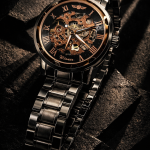 FORSINING Fully Automatic Mechanical Watch for Men | Open-Heart Working Gears Dial, Transparent Case Back | Battery Required Just Shake & Wear