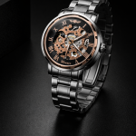 KHRIST Premium Fully Automatic Mechanical Analog Watch for Men | Exposed Working Gears Dial & Transparent Case Back | Precision Engineering, Luxury Craftsmanship & Timeless Elegance