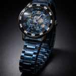 FORSINING Fully Automatic Mechanical Watch for Men | Open-Heart Working Gears Dial, Transparent Case Back | Battery Required Just Shake & Wear