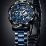 FORSINING Fully Automatic Mechanical Watch for Men | Open-Heart Working Gears Dial, Transparent Case Back | Battery Required Just Shake & Wear