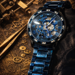 FORSINING Fully Automatic Mechanical Watch for Men | Open-Heart Working Gears Dial, Transparent Case Back | Battery Required Just Shake & Wear