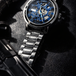 FORSINING Fully Automatic Mechanical Watch for Men | Open-Heart Working Gears Dial, Transparent Case Back | Battery Required Just Shake & Wear