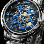 FORSINING Fully Automatic Mechanical Watch for Men | Open-Heart Working Gears Dial, Transparent Case Back | Battery Required Just Shake & Wear