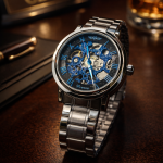 FORSINING Fully Automatic Mechanical Watch for Men | Open-Heart Working Gears Dial, Transparent Case Back | Battery Required Just Shake & Wear