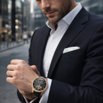 FORSINING Fully Automatic Mechanical Watch for Men | Open-Heart Working Gears Dial, Transparent Case Back | Battery Required Just Shake & Wear