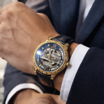 FORSINING Fully Automatic Mechanical Watch for Men | Open-Heart Working Gears Dial, Transparent Case Back | Battery Required Just Shake & Wear