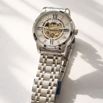 FORSINING Fully Automatic Mechanical Watch for Men | Open-Heart Working Gears Dial, Transparent Case Back | Battery Required Just Shake & Wear