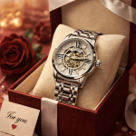 KHRIST Premium Fully Automatic Mechanical Analog Watch for Men | Exposed Working Gears Dial & Transparent Case Back | Precision Engineering, Luxury Craftsmanship & Timeless Elegance