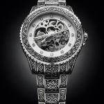 FORSINING Fully Automatic Mechanical Watch for Men | Open-Heart Working Gears Dial, Transparent Case Back | Battery Required Just Shake & Wear