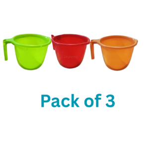 Heavy Quality Bathroom Plastic mug Capacity 1 Litre Plastic Bath Mug (1000 ml, Pack of 3)