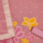 Mint Green Floral Print Cotton Suit Dress Material with Dupatta