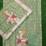 Dusty Rose Floral Print Suit Dress Material with Dupatta