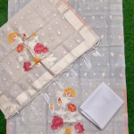 Dusty Rose Floral Print Suit Dress Material with Dupatta