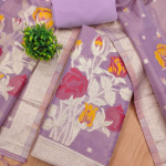 Pista Green Floral Print Suit Dress Material with Dupatta