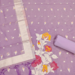 Pista Green Floral Print Suit Dress Material with Dupatta