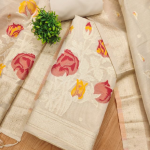 Pista Green Floral Print Suit Dress Material with Dupatta