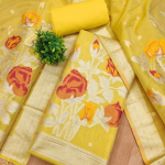 Pista Green Floral Print Suit Dress Material with Dupatta