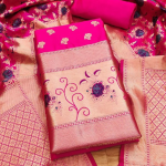 RAMA Floral Designer Silk Suit Set with Zari Border