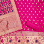 RAMA Floral Designer Silk Suit Set with Zari Border