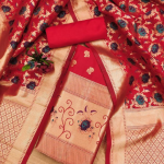 RAMA Floral Designer Silk Suit Set with Zari Border