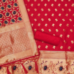 RAMA Floral Designer Silk Suit Set with Zari Border