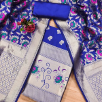 RAMA Floral Designer Silk Suit Set with Zari Border