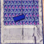 RAMA Floral Designer Silk Suit Set with Zari Border