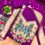 Panzora cotton silk embellished salwar suit material