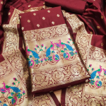 Banarasi silk unstitched salwar suit