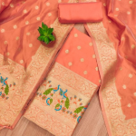 Banarasi silk unstitched salwar suit