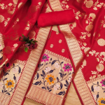 Floral Woven Banarasi Silk Dress