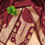 Banarasi silk unstitched suit
