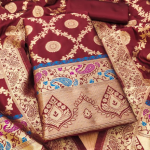 Pure Zari Silk Suit Dress Material for Woman