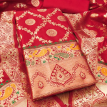 Pure Zari Silk Suit Dress Material for Woman