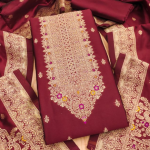 Pure Zari Banarasi Silk Suit Kashmiri Work Dress Material for Woman