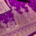 Pure Zari Banarasi Silk Suit Kashmiri Work Dress Material for Woman