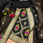 Women's Banarasi Silk Unstitched Salwar Suit Dress Material with Dupatta