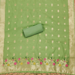 Women's Banarasi Silk Unstitched Salwar Suit Dress Material with Dupatta