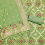 Women's Banarasi Silk Unstitched Salwar Suit Dress Material with Dupatta