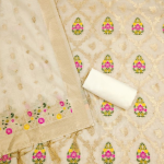 Women's Banarasi Silk Unstitched Salwar Suit Dress Material with Dupatta