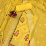 Women's Banarasi Silk Unstitched Salwar Suit Dress Material with Dupatta