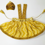 Laddu Gopal Cotton Frill Dress with Matching Turban |  Size - 3 Number   |  Soft Cotton Poshak for Bal Gopal | Shivratri |  Janmashtami & Daily Puja Wear (Yellow)